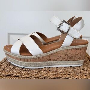 …me Too Sandy Espadrille‎ Platform Wedge Cork Jute Size 9